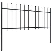 Vidaxl tuinhek woerden met speerpunt staal 170x80 cm zwart - afbeelding 2