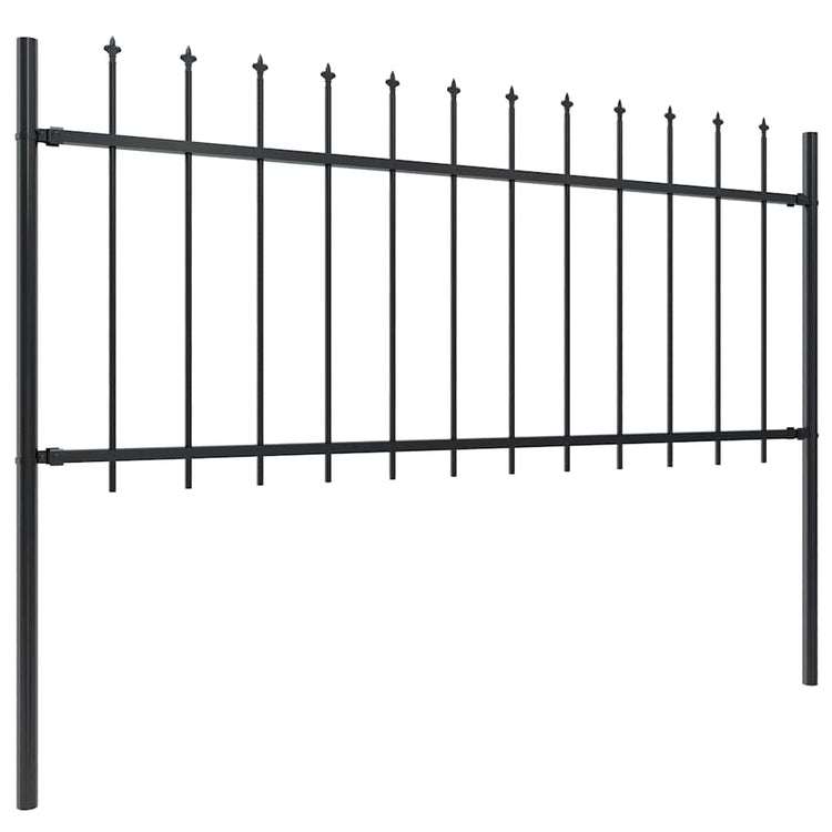 Vidaxl tuinhek woerden met speerpunt staal 170x80 cm zwart