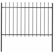 Vidaxl tuinhek woerden met speerpunt staal 170x120 cm zwart - afbeelding 1