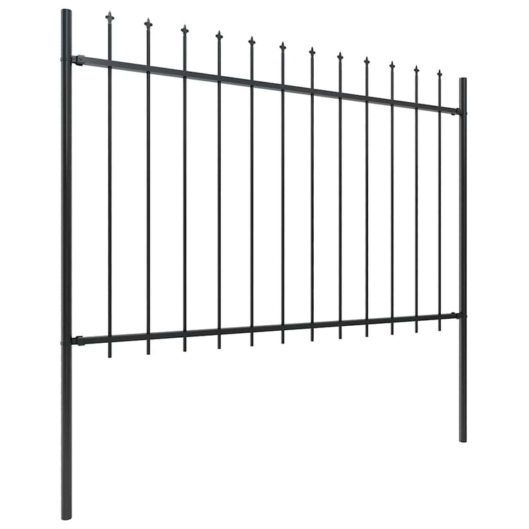 Vidaxl tuinhek woerden met speerpunt staal 170x120 cm zwart
