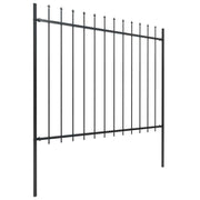 Vidaxl tuinhek woerden met speerpunt staal 170x150 cm zwart - afbeelding 2