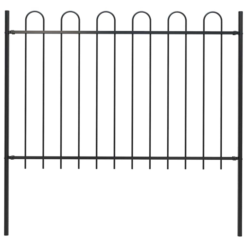 Vidaxl tuinhek met ringtop staal 181x120 cm zwart