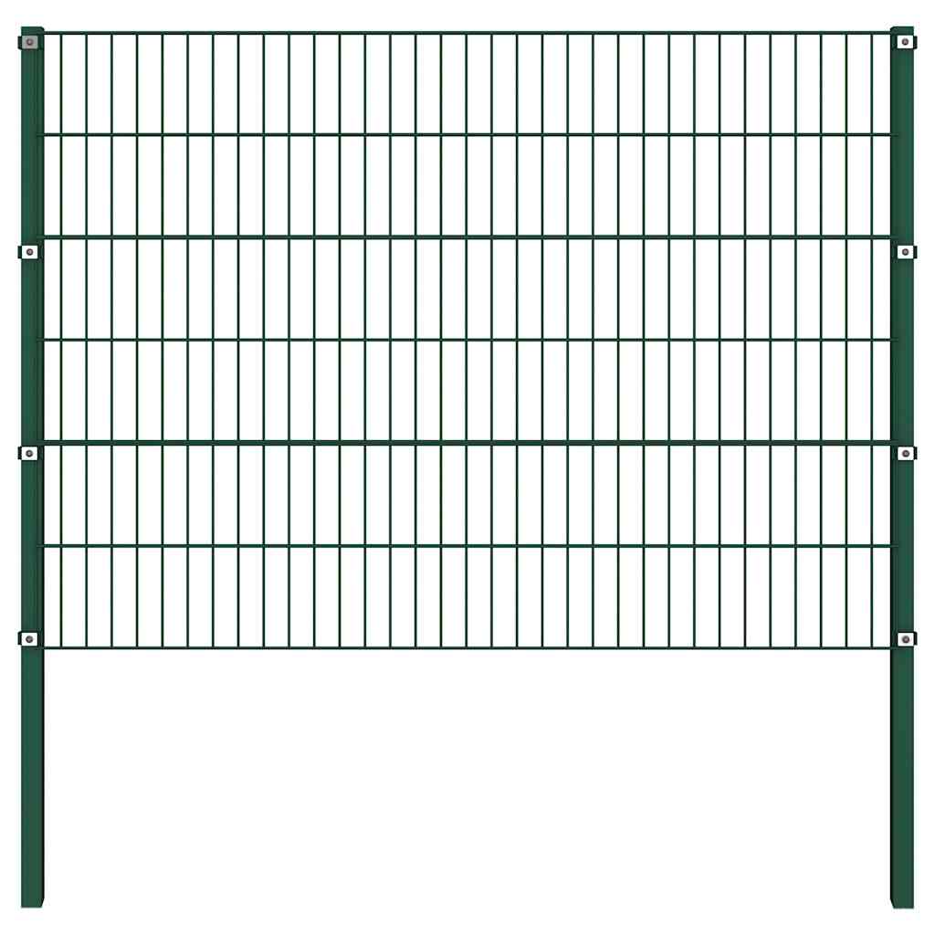 Vidaxl schuttingpaneel met palen ijzer 176,5x120 cm groen