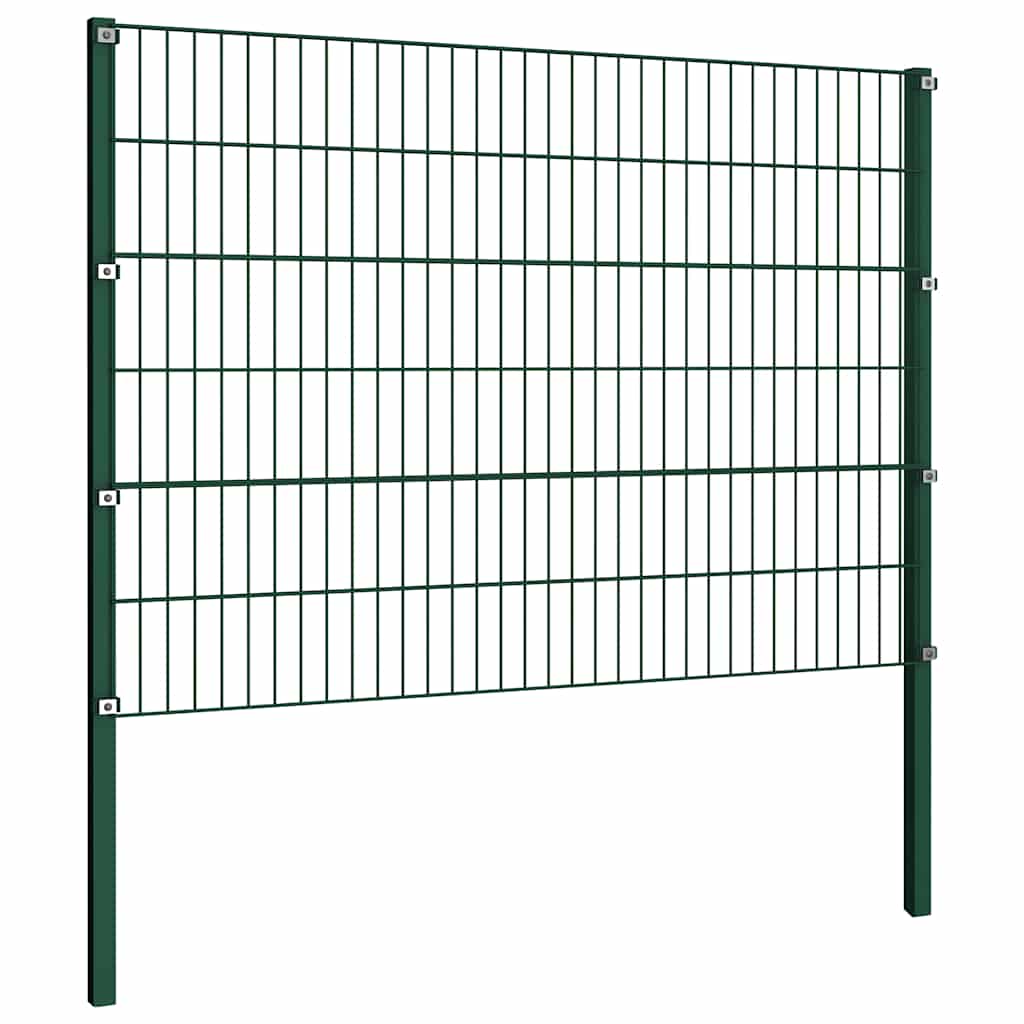 Vidaxl schuttingpaneel met palen ijzer 176,5x120 cm groen