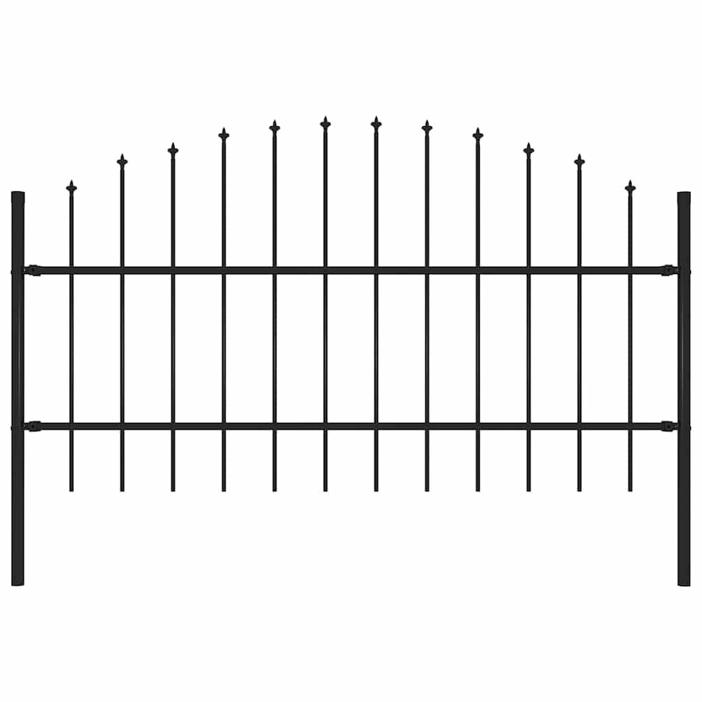 Vidaxl tuinhek woerden met speerpunt staal 170x100 cm zwart