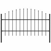Vidaxl tuinhek woerden met speerpunt staal 170x100 cm zwart - afbeelding 1