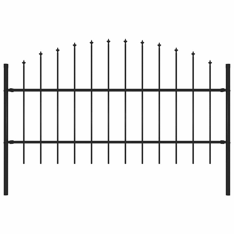 Vidaxl tuinhek met speerpunt staal 181x100 cm zwart