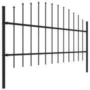 Vidaxl tuinhek woerden met speerpunt staal 170x100 cm zwart - afbeelding 2