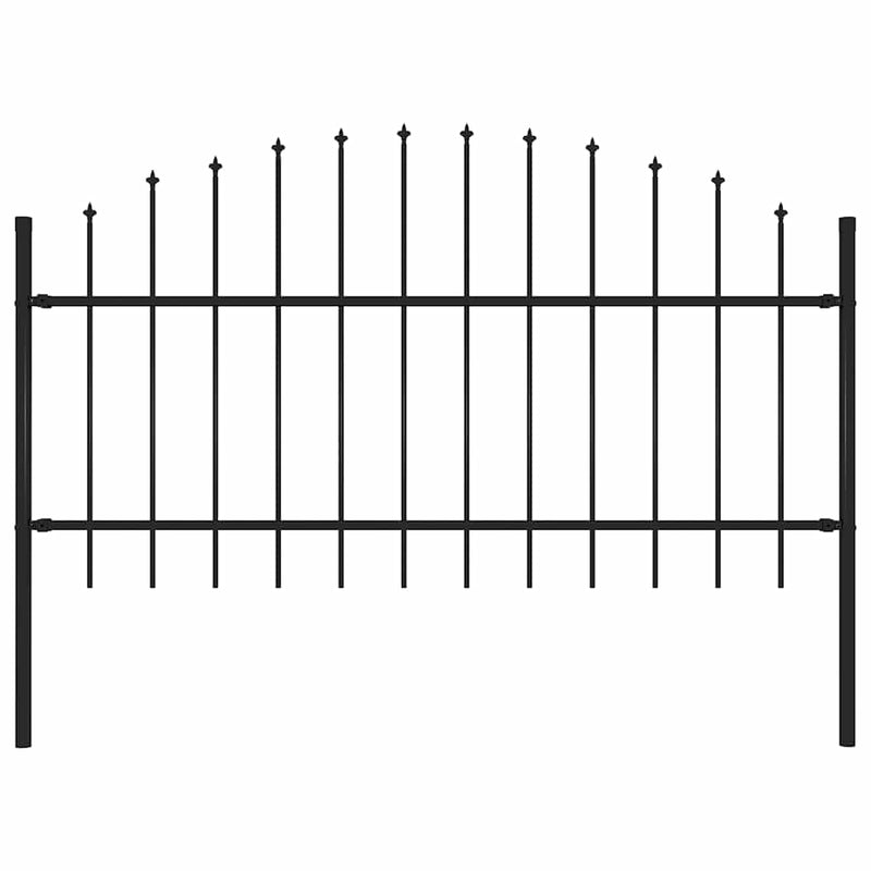 Vidaxl tuinhek met speerpunt staal 181x125 cm zwart