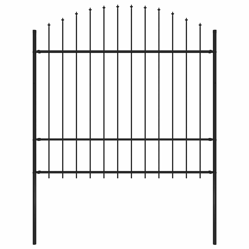 Vidaxl tuinhek woerden met speerpunt staal 170x175 cm zwart