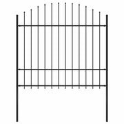 Vidaxl tuinhek woerden met speerpunt staal 170x175 cm zwart - afbeelding 1