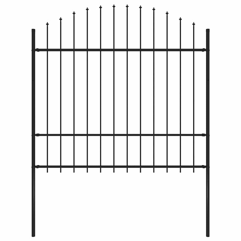 Vidaxl tuinhek met speerpunt staal 181x175 cm zwart