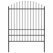 Vidaxl tuinhek woerden met speerpunt staal 170x200 cm zwart - afbeelding 1
