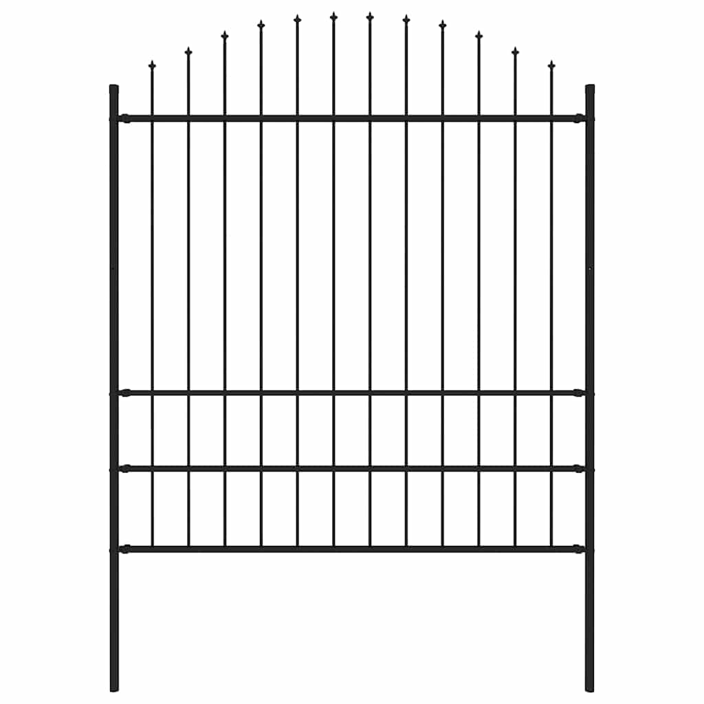 Vidaxl tuinhek woerden met speerpunt staal 170x200 cm zwart