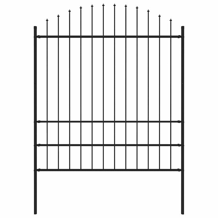 Vidaxl tuinhek woerden met speerpunt staal 170x200 cm zwart