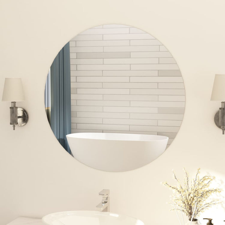 VidaXL Spiegel rond frameloos 80 cm glas
