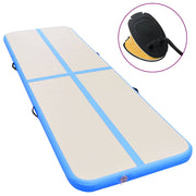 Vidaxl gymnastiekmat met pomp opblaasbaar 500x100x10 cm pvc blauw - afbeelding 1
