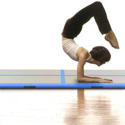Vidaxl gymnastiekmat met pomp opblaasbaar 500x100x10 cm pvc blauw - afbeelding 2