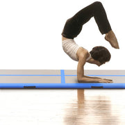 Vidaxl gymnastiekmat met pomp opblaasbaar 600x100x10 cm pvc blauw - afbeelding 3