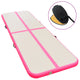 Vidaxl gymnastiekmat met pomp opblaasbaar 800x100x10 cm pvc roze