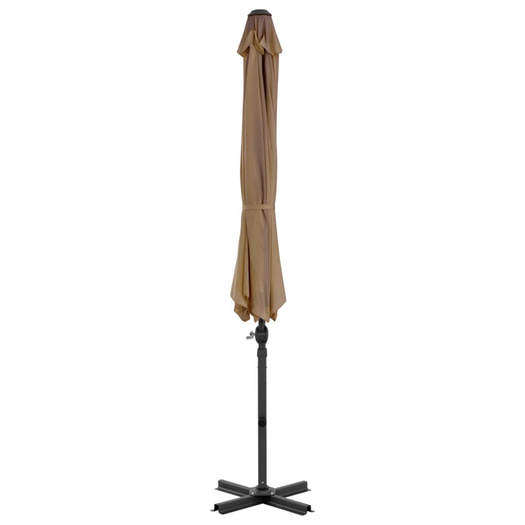 Vidaxl parasol met draagbare voet taupe