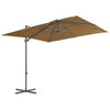 VidaXL Parasol met draagbare voet taupe