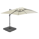 Vidaxl parasol met draagbare voet zandkleurig - afbeelding 1