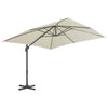 Vidaxl parasol met draagbare voet zandkleurig