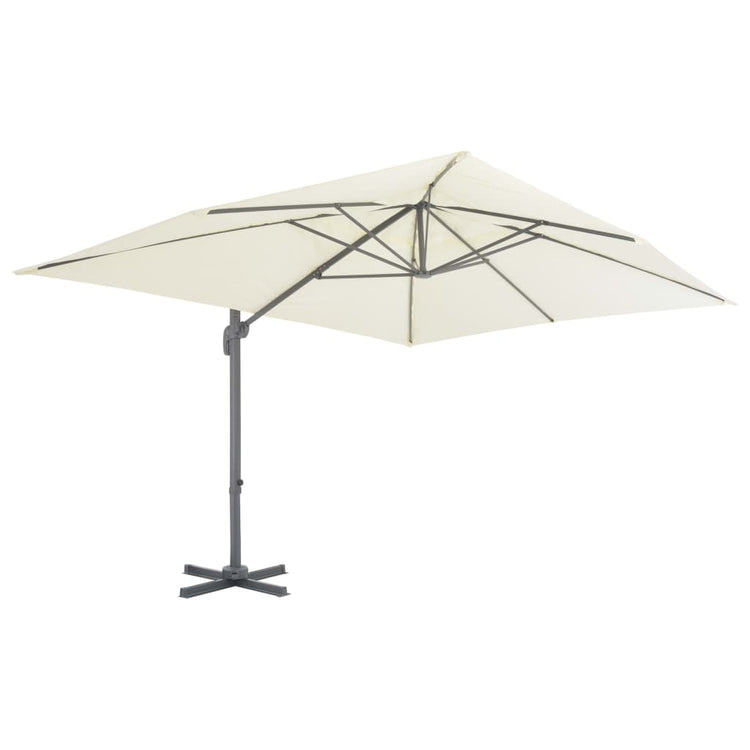 Vidaxl parasol met draagbare voet zandkleurig