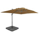 Vidaxl parasol met draagbare voet taupe