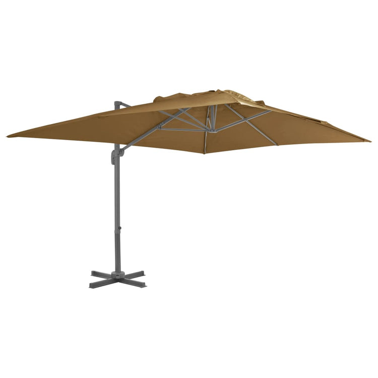 Vidaxl parasol met draagbare voet taupe