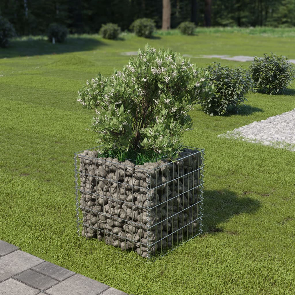 VidaXL Gabion plantenbak verhoogd 50x50x50 cm gegalvaniseerd staal