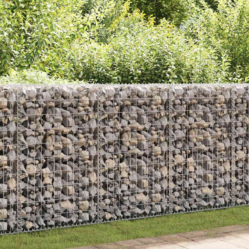 Vidaxl schanskorfmuur met deksels 100x20x100 cm gegalvaniseerd staal