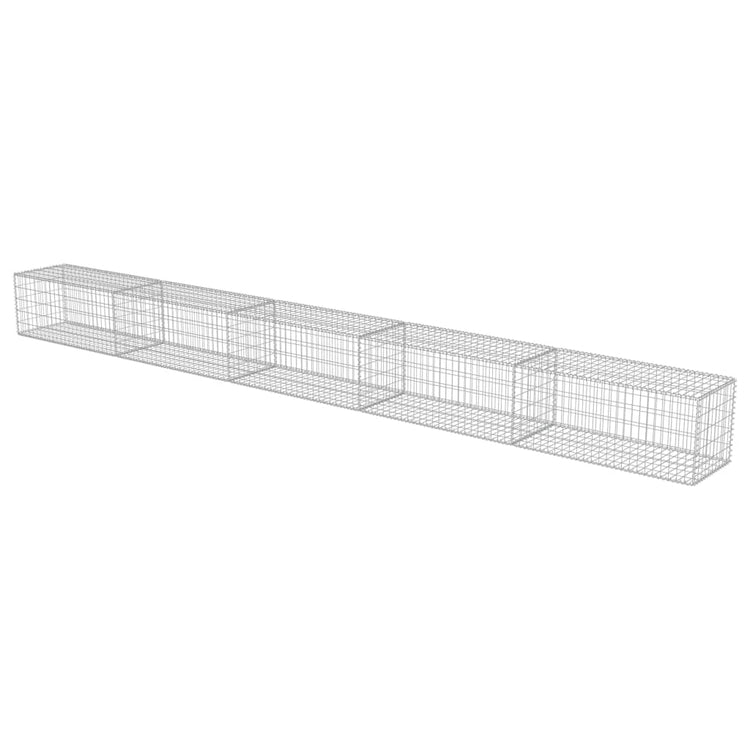 VidaXL Schanskorfmuur met deksels 600x50x50 cm gegalvaniseerd staal