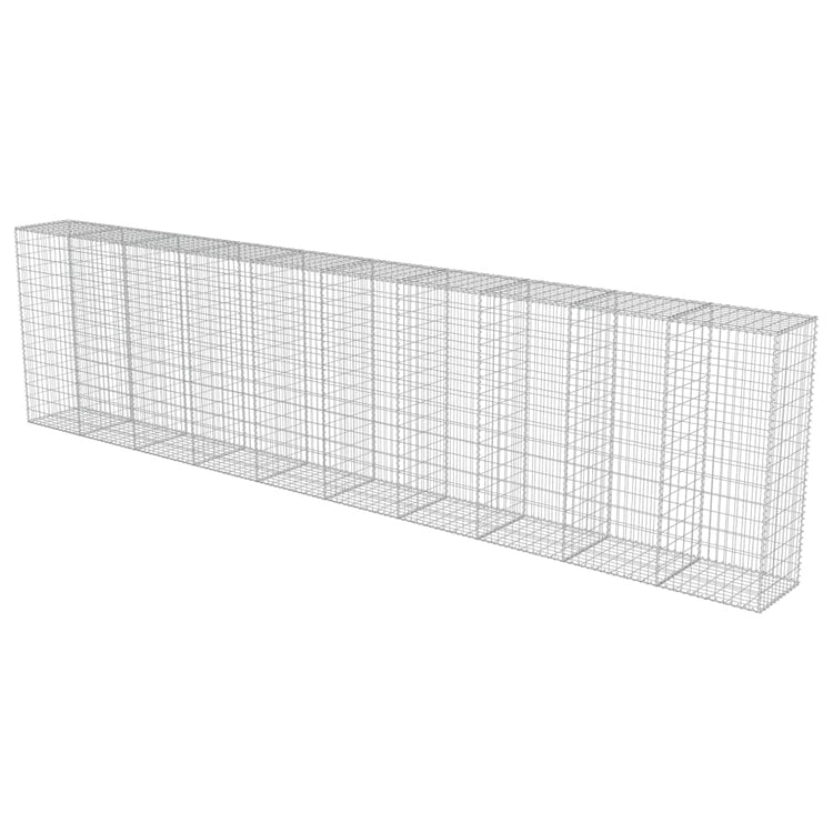 VidaXL Schanskorfmuur met deksels 600x50x150 cm gegalvaniseerd staal
