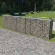 VidaXL Schanskorfmuur met deksels 600x50x150 cm gegalvaniseerd staal - afbeelding 1