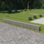 VidaXL Schanskorfmuur met deksels 600x30x50 cm gegalvaniseerd staal - afbeelding 1