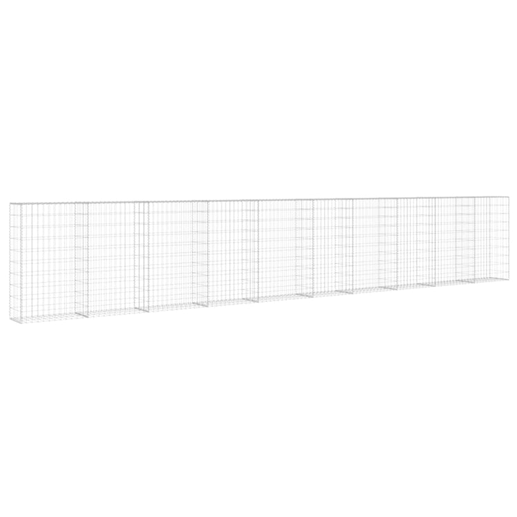 VidaXL Schanskorfmuur met deksels 600x30x100 cm gegalvaniseerd staal