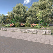 VidaXL Schanskorfmuur met deksels 900x50x50 cm gegalvaniseerd staal - afbeelding 1