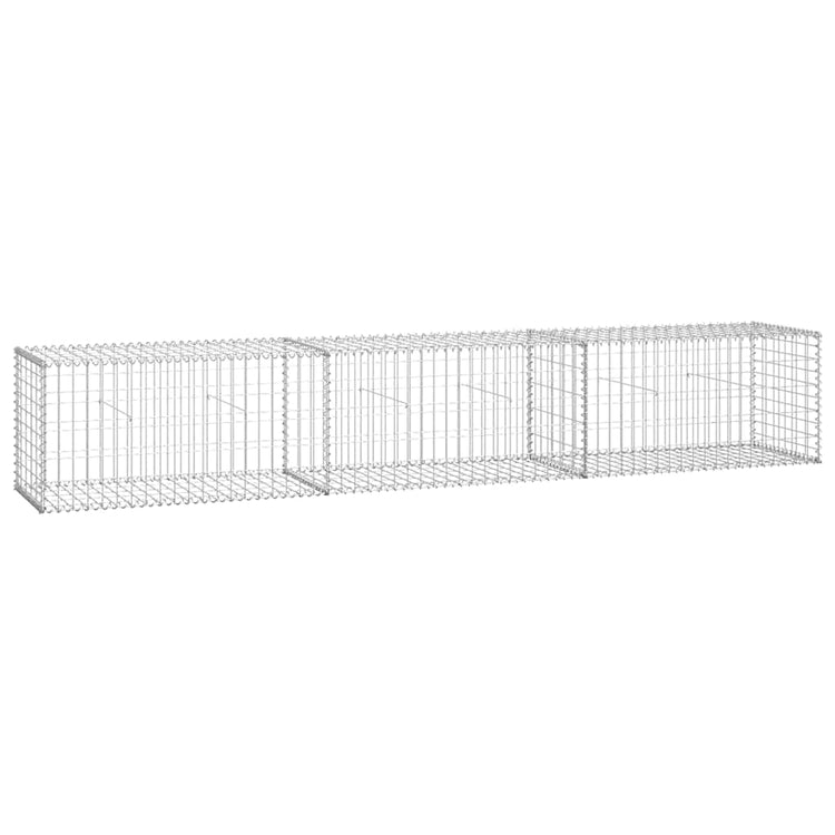 Vidaxl schanskorfmuur met deksels 300x50x50 cm gegalvaniseerd staal