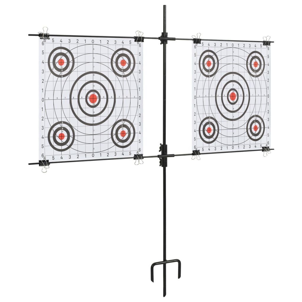 VidaXL Targetkaartstandaard met schietkaarten 78x76 cm staal