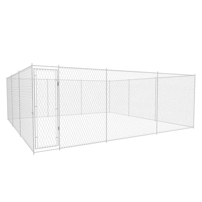 VidaXL Hondenkennel voor buiten 570x570x185 cm gegalvaniseerd staal