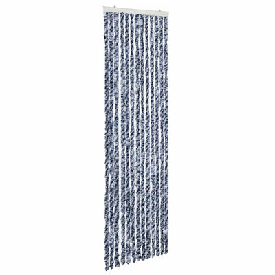 Vidaxl vliegengordijn 56x185 cm chenille blauw, wit en zilver