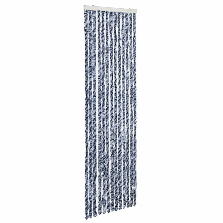 Vidaxl vliegengordijn 56x185 cm chenille blauw, wit en zilver