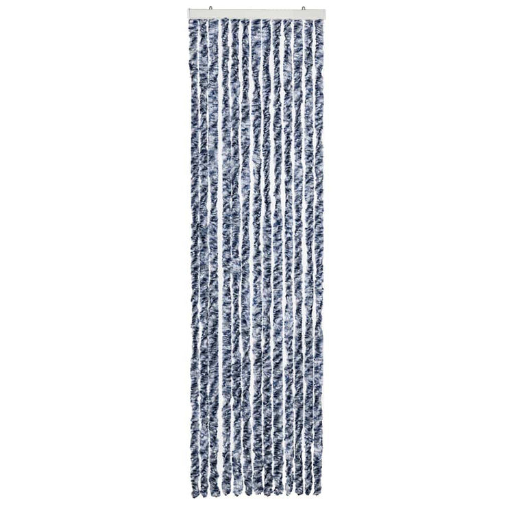 Vidaxl vliegengordijn 56x185 cm chenille blauw, wit en zilver