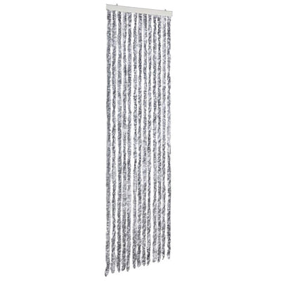 Vidaxl vliegengordijn 56x185 cm chenille wit en grijs
