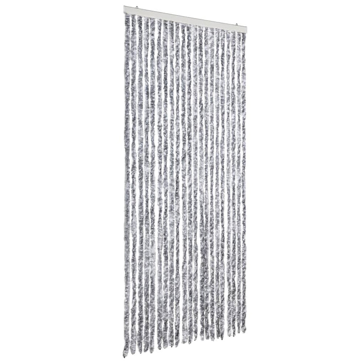 Vidaxl vliegengordijn 90x220 cm chenille wit en grijs