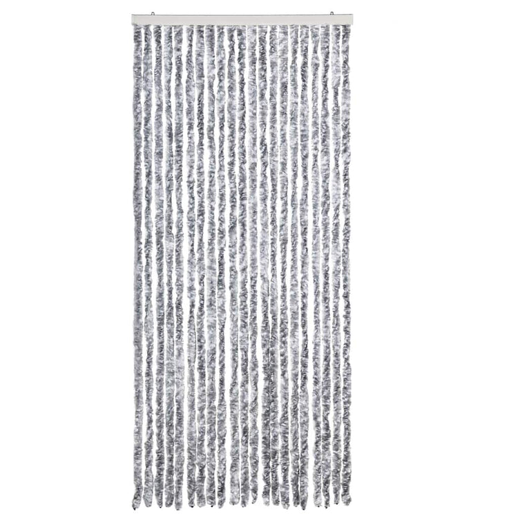Vidaxl vliegengordijn 90x220 cm chenille wit en grijs