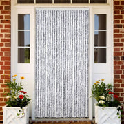 Vidaxl vliegengordijn 100x220 cm chenille wit en grijs - afbeelding 1