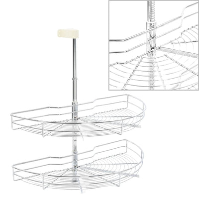 Vidaxl draadmand keuken 2-laags 180 graden 75x38x80 cm zilverkleurig